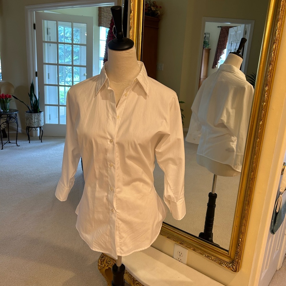 Lauren Ralph Lauren Elegant White Blouse NWT size 4 - Picture 3 of 6
